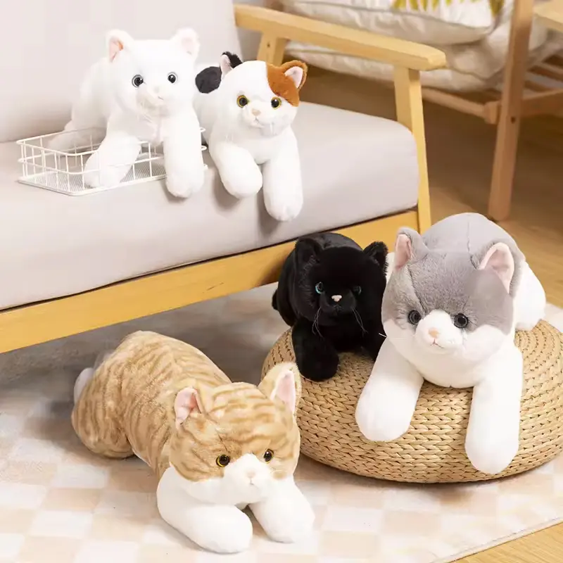 Snowolf 19.7in Durable Soft Fluffy White Weighted Stuffed Cat - Non-Toxic Skin-Friendly Microwave-Safe PP Cotton Plush Heating Pad with Himalayan Salt, Entryway Home Decor, Warmth Helps Relax Mind, Easy Holiday Gift for Children