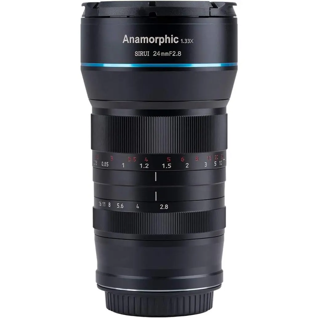 SIRUI 24mm F2.8 1.33x Anamorphic Lens, APS-C Camera Lens for E/L/RF/MFT/EF-M/X/Z Mount, Blue Flare