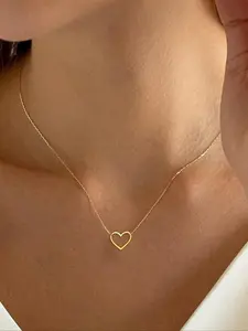 Heart Shaped Pendant Necklace for Women, Dainty Necklace, Love Heart Necklace, Minimalist Chain Necklace, Fashion Jewelry for Party, Daily Clothing Decor, Trendy All-match & Exquisite Jewelry for Birthday Gift