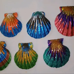 Acrylic painted shells.