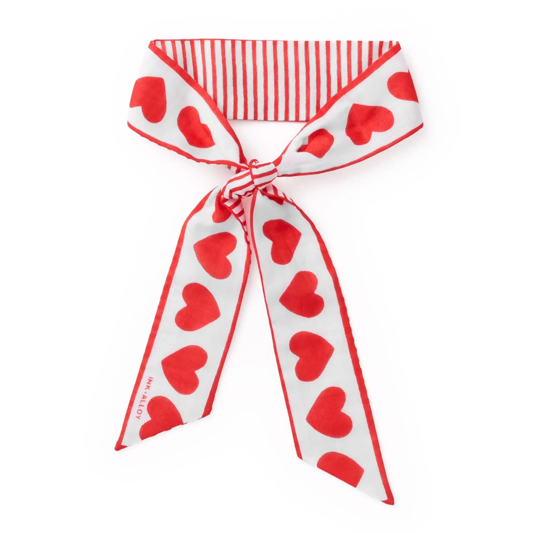 Camile Twilly Scarf Heart Print