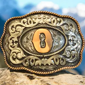 Hand Crafted Copper Base Buckle With Center Initial Letter O