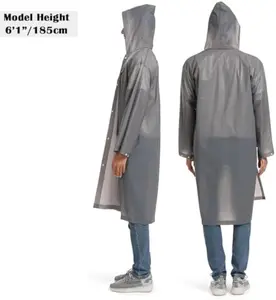Opret Raincoats for Adults Reusable, EVA Rain Ponchos Lightweight Rain Coat Waterproof Rain Gear for Men and Women Rain Suit Rainy Days Rainproof Full Body Cover