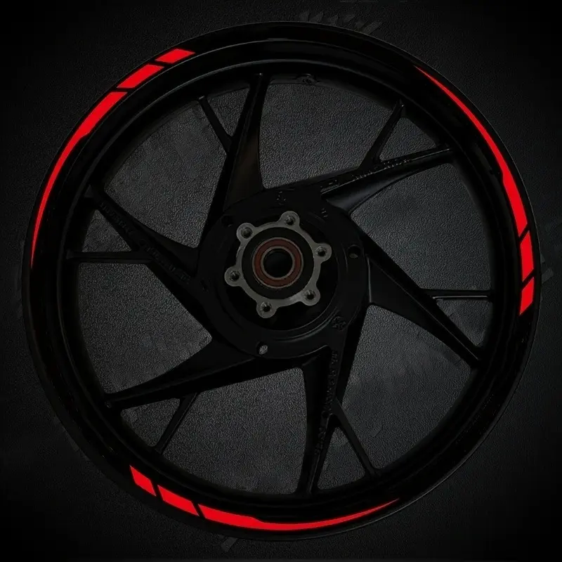 13PCS/ 1Sheet Motorcycle Rim Wheel Hub Sticker, Fits 15-18 Inch Rims Waterproof High-quality Vinyl Decals, Motorcycle Decals Set, Modern Motorcycle Accessories, Motorcycle Stickers, Christmas and New Year Motorcycle Refit Gifts