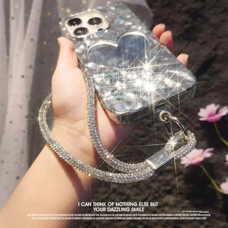 Rhinestone Decor Phone Chain, 1 Count Fashionable Phone Lanyard, Durable Short Lanyard Suitable for Women, Fashion Accessories for Daily Use, Cell Phone Charm, Phone Accessory