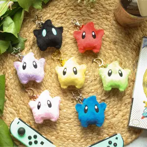 Super Mario Galaxy Luma Plush Keychain - Handmade - 3" x 3"