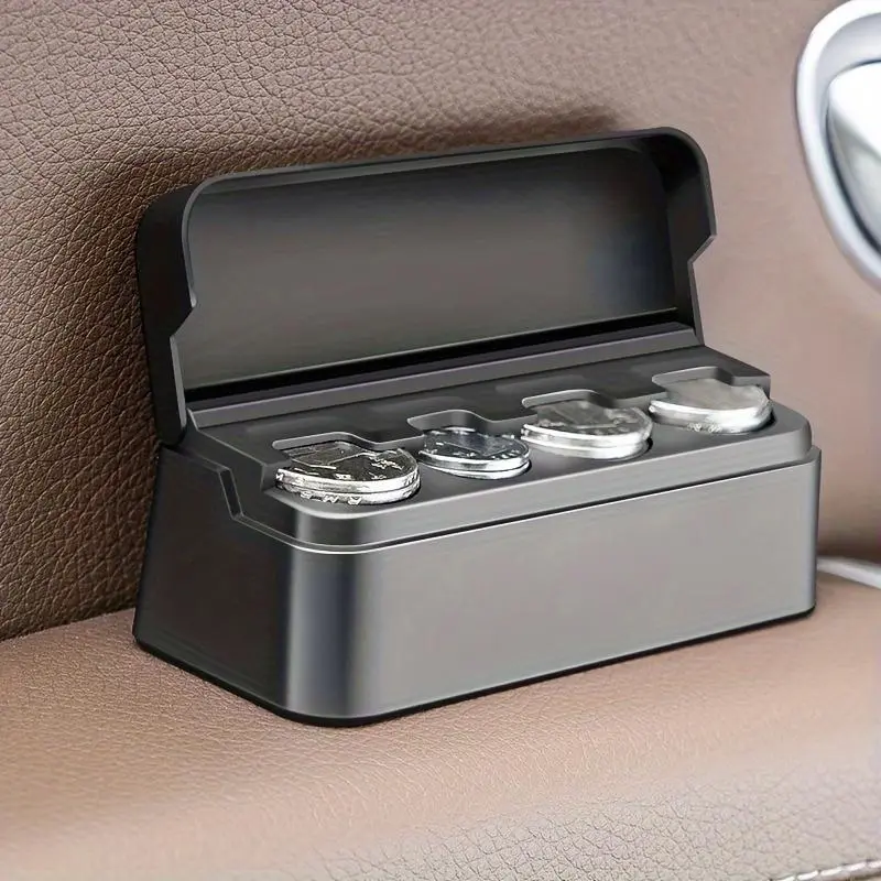 Car Coin Storage Box, Car Mini Portable Coin Storage Box, Creative Savings Box, Car Interior Storage Accessories for Coin Stowing, Car Console Organizer, Car Organization Supplies, Car Organizers And Storage, Coin Holder For Car