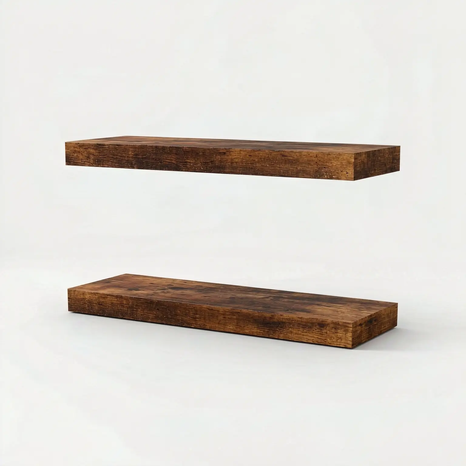 2-Pack 22.5" Rustic Floating Shelves – Heavy Duty Wall Shelves with Metal Brackets (22lb Capacity) – Farmhouse Kitchen & Bathroom Organizer – Modern Home Decor