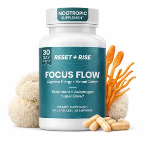 Rhodiola Rosea, Lion's Mane & Cordyceps Extract– Focus and Energy Supplement - Mushroom Powered Nootropic Supplement - Adaptogen - Supports Brain Health, Mental Clarity, Memory & Mood - 60 Capsules