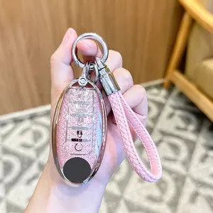 ACEBOY for Nissan Altima Maxima 5 Buttons Key Fob Cover，Premium Soft TPU Smart Key Fob Case Compatible with Infiniti JX35 Q50 Q60 QX56 QX60 QX80