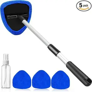 Extendable Car Window Cleaner Kit | Telescopic Windshield Cleaning Tool with Washable Microfiber Pads | Reach Window Gaps & Sunroofs | Multi-Purpose Auto Cleaning Gadgets | Essential Car Cleaning Accessories #CarCleaning #KitchenGadgets #AutoAccessories t