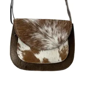 Genuine Western cowhide leather crossbody purse