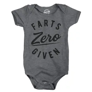 Zero Farts Given Baby Bodysuit Funny Sarcastic Farting Graphic Novelty Jumper for Infants Funny Baby Onesies Adult Humor Clothes for Baby Funny Sarcastic Onesie Novelty Onesie Dark Grey
