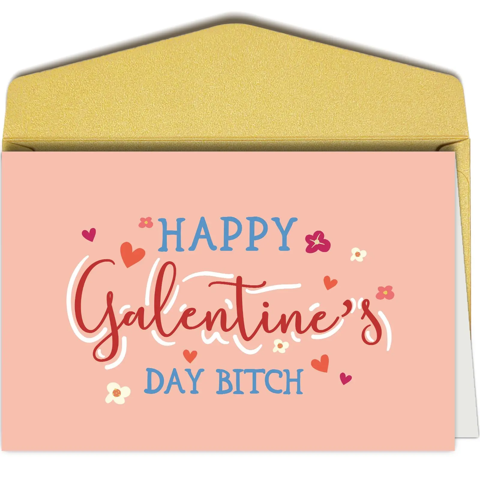 1PC Rude Galentine's Day Card for Women, Funny Galentines Day Card for Best Friend Bestie Sister, Happy Galentine's Days Bitch, Fun Party Cards