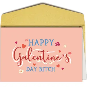 1PC Rude Galentine's Day Card for Women, Funny Galentines Day Card for Best Friend Bestie Sister, Happy Galentine's Days Bitch, Fun Party Cards