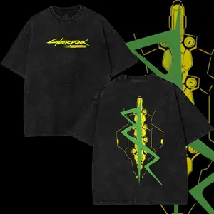 Cyberpunk Sandevistan Netrunner T-shirt Hoodie & Sweatshirt, Spinal Tattoo EdgeRunners Unisex Tee Washed Heavyweight Cotton, Gamer Cyberpunk 2077 Streetwear.