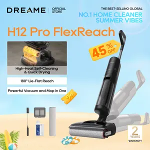 【LIVE】DREAME H12 Pro FlexReach Wet Dry Vacuum Cleaner, 0 Tangle Cordless Vacuum Mop All-in-One for Hard Floors, 180° Lie-Flat Floor Cleaner Machine with 194°F Hot Self-Cleaning, 50Mins Runtime【LIVE】