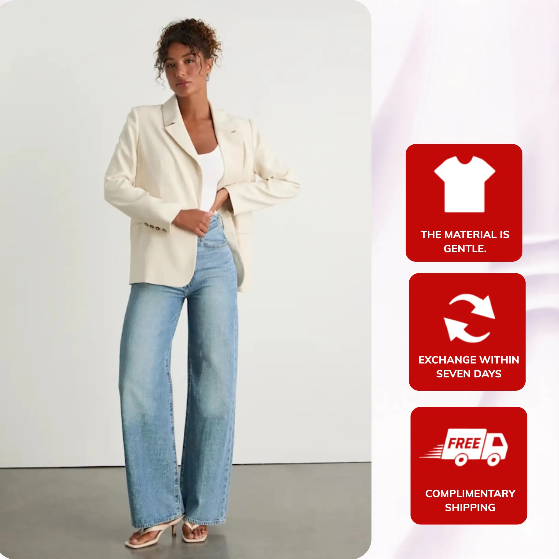 Sophisticated Oversized Blazer Linen Blend Lightweight Jacket Versatile Professional Style Ivory
