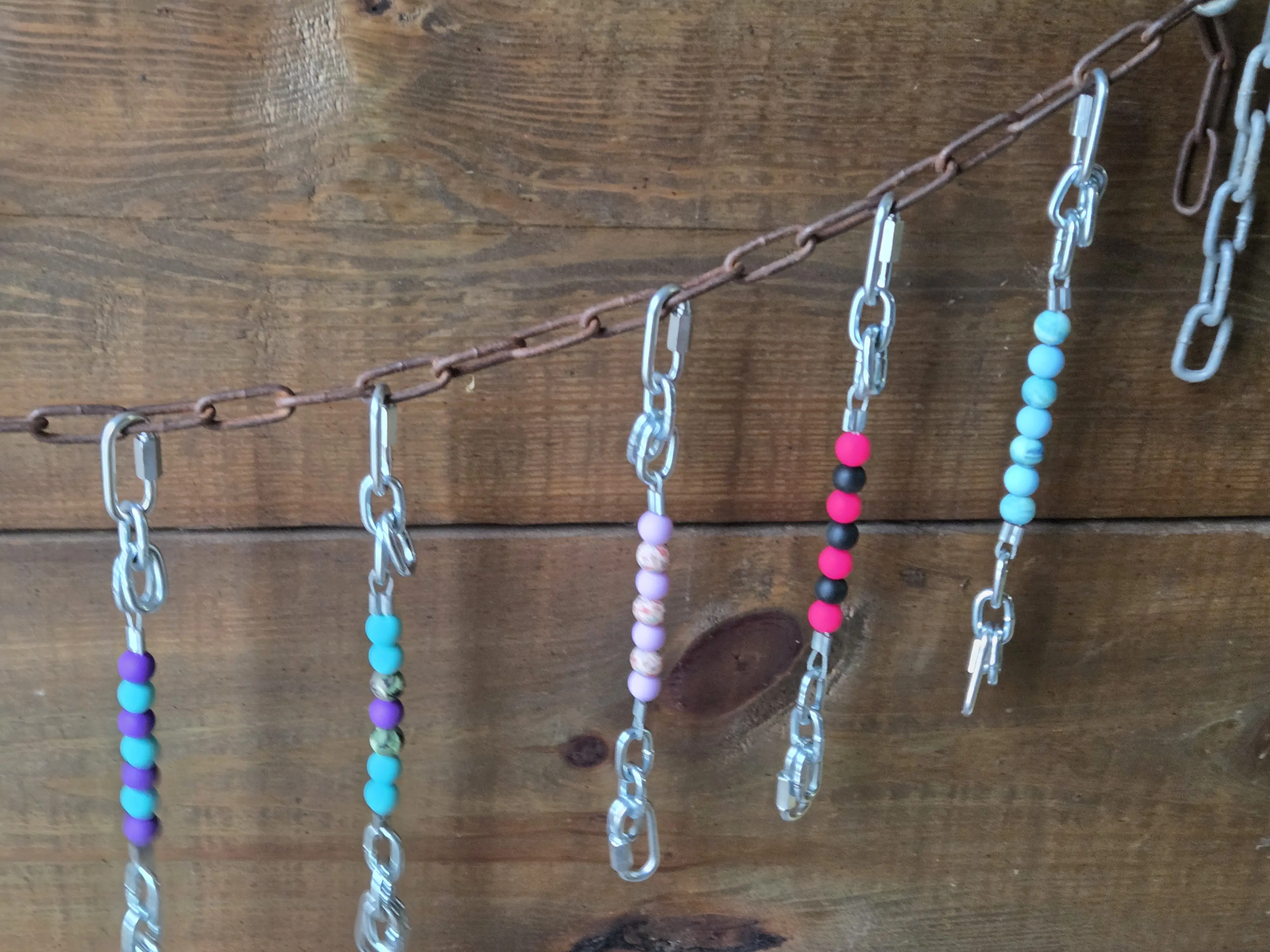 Custom Curb Straps with Solid Colors or Patterns Choose Up to 3 Different Beads for Personalized Design