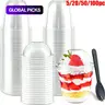 5/20/50/100pcs 12-Oz Round Cake & Dessert Cups with Dome Lids, Fruit Yogurt Jelly Cups, Ice Cream Bowls, Disposable Parfait Cups, Disposable Transparent Cups, Plastic Clear Cups, Versatile Usage, Party Supplies #GLOBAL PICKS