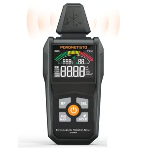 POROMETISTO-ET01Pro 5-in-1 EMF Meter: High-Precision Electromagnetic Field Detector for EF, RF, MF, Temperature & Humidity - Triaxial Sensor, Dual-Screen, Sound Alarm, Battery-Powered for Home, Office & Ghost Hunting