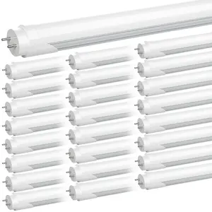 25pcs 5000K Daylight Frosted Cover T8 4FT LED Tube Lights Bulbs G13 4 Foot LED Shop Lights Garage Warehouse Workshop Ceiling Fluorescent Lamp Replace Remove Ballast Double Ended