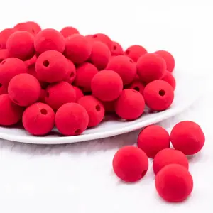 16mm Red Velvet Bubblegum Bead