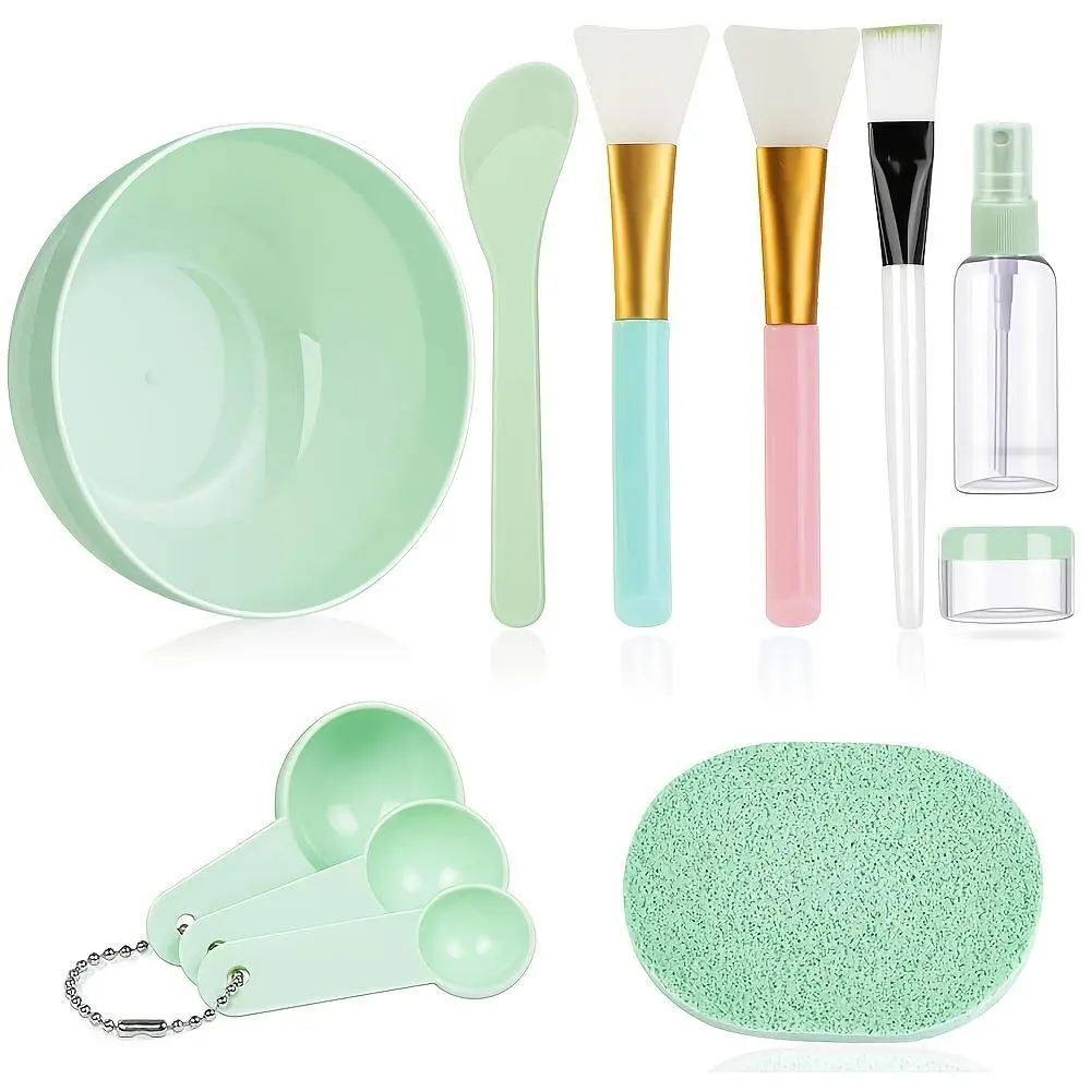 Mask mixing bowl set, including a mask mixing tool set, equipped with mask mixing bowls, spoons, silicone brushes, spray bottles, fluffy bottles, measuring tools, etc. Facial Care Tools, Beauty Tools