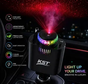 KST Adapter Car Charger with Retractable USB C Compatible with all phones
