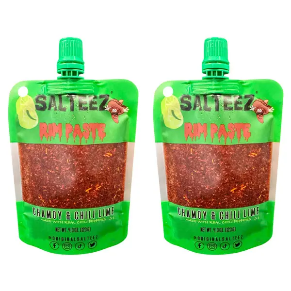Salteez Chamoy Rim Paste – Sweet, Tangy & Spicy Drink Enhancer ✔️ Sweet, tangy, & spicy in every sip - 2 Packs! Flavor Chili Lime Dip