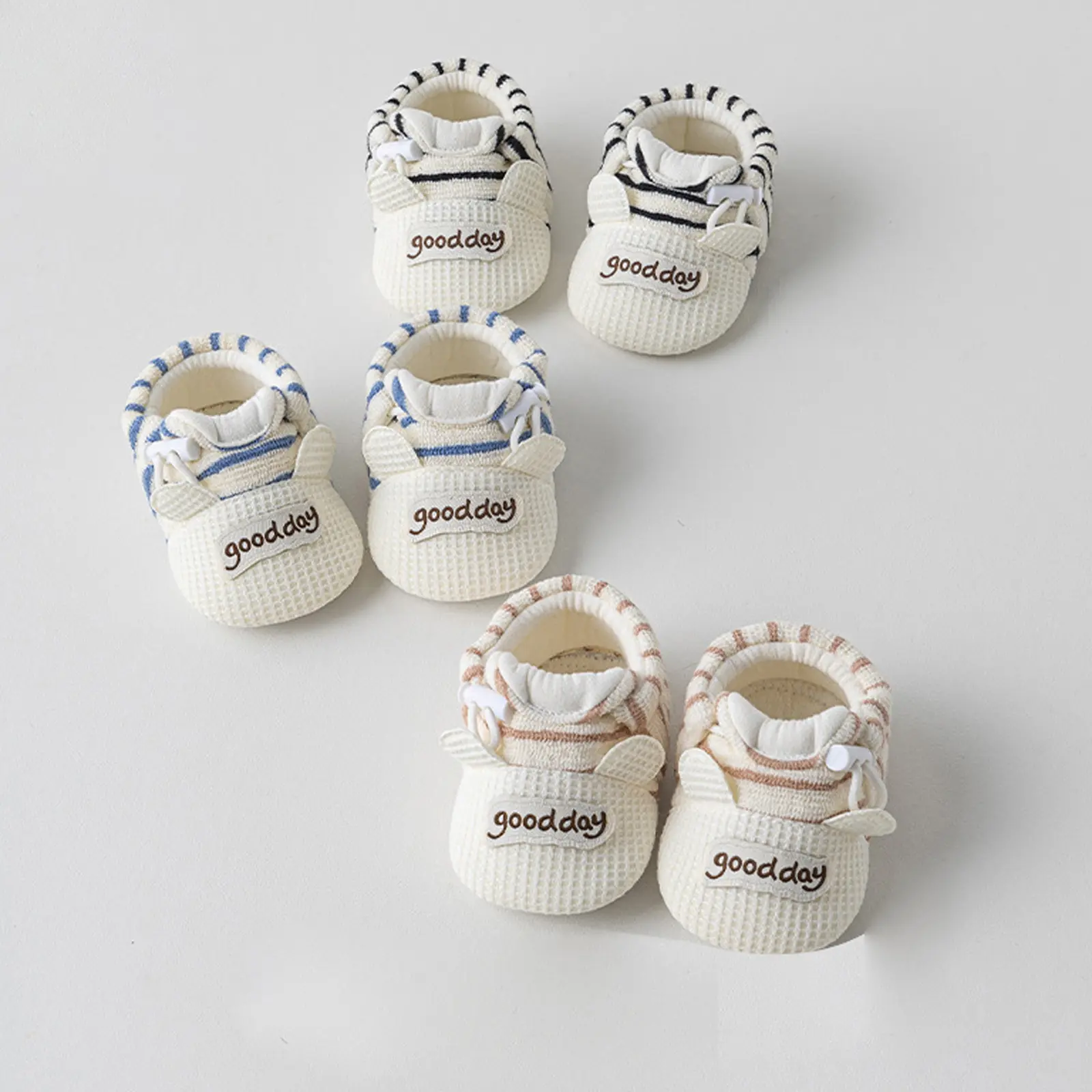 Baby First Walker Shoes - Cute Fashionable Cotton Fabric Casual Prewalker Socks Shoes with Grippers, Comfortable Toddler Infant Non-Slip Footwear, Casual Prewalker Shoes, Toddler Shoes Infant