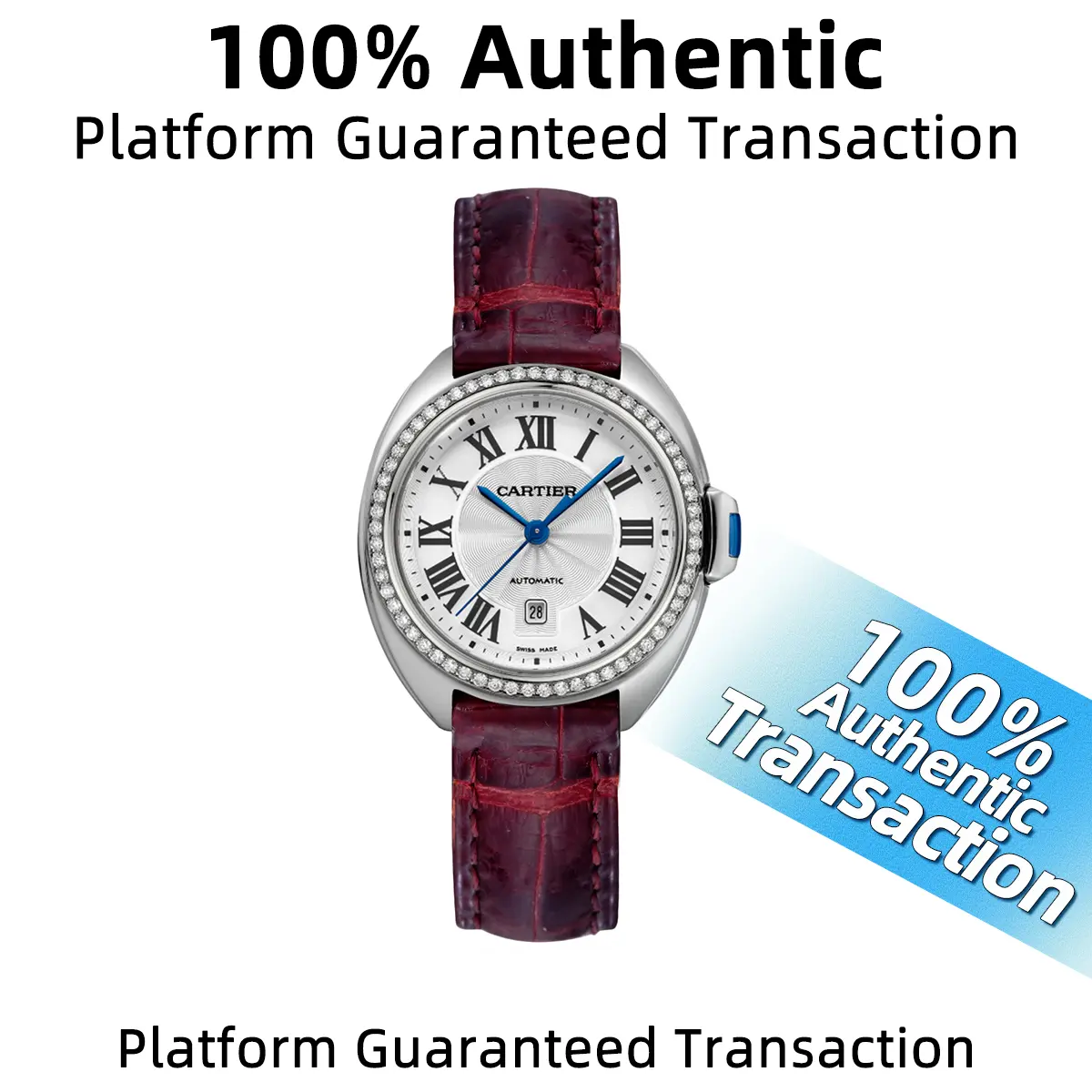 Cartier Cle Collection  with Aftermarket Diamond-set Bezel WHT031228