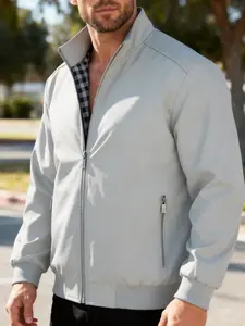 Men's Lightweight Jacket, Plus Size Outerwear, Comfortable Fashion Top, Loose-Fitting Short Coat, All Seasons Wear