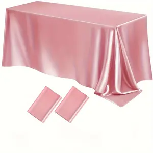 2-Pack Luxurious Satin Tablecloths, 102x58 Inch Rectangular Polyester Table Covers, Solid Color, Machine Woven, Ideal for Christmas, Parties, Banquets, and Weddings