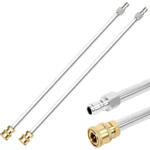 80 Inch  Washer Wand Extension Stainless Steel Power Washer Lance Extension  Wand with 1/4 Inch  Connect-4500PSI (2 Wands- 40" Each Wand)