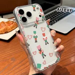 Case for  iPhone 17 Pro Max 16 Plus 15 14 13 12 11 XR Air E Nutcracker Candy Dream Non-Yellowing Shockproof Clear slim Protective Softcase for Girl