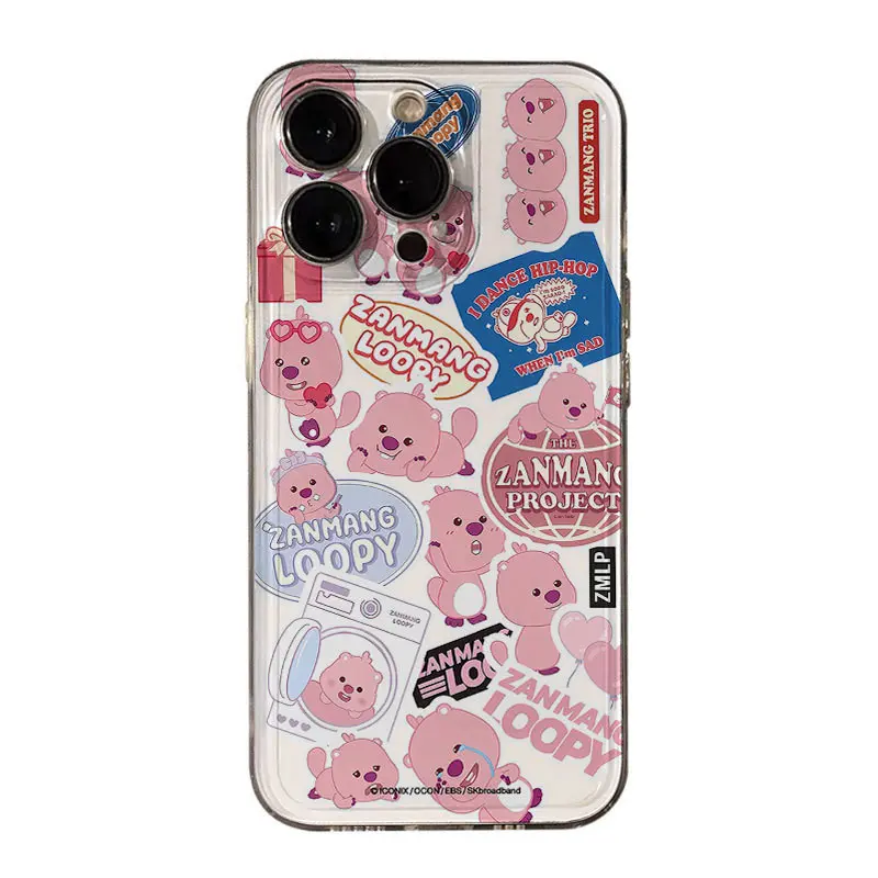 Zanmang Loopy Cute Girl Phone Case for iPhone 16 15 12 14 13 11 PROMAX PLUS X XR XSMAX Shockproof Silicone Protector 1Tpuk250414T32 Cover Protection