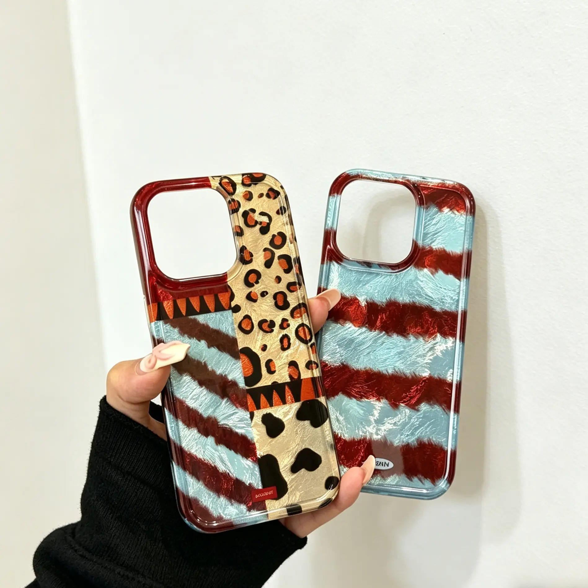 Shockproof Anti-Drop iPhone Case with Rope - Lightweight Perforated Vortex Casing, Personalized Striped Cute Cartoon Design, Chain, Included Screen Protector for iPhone 11-17 Pro Max, Protection Phone Accessories, Cute Accessories, Compact