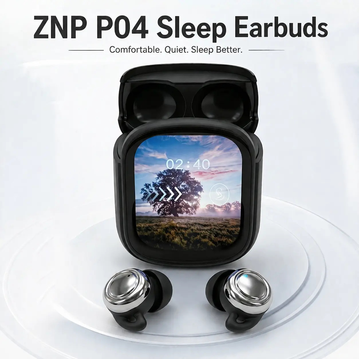 ZNP P04 Bluetooth 6.0 Earphones LED Display High Fidelity Waterproof Wireless Earphones | Suitable for Office, Sports, Study and Audio Calls | Built-in Microphone | Earphones