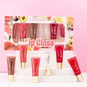 Fruit Flavor Plump Juicy Lip Moisturizer Gloss, Volumizing Lip Gloss, 6 Counts/set Moisturizing Nourishing Lip Glaze, Glossy Lip Glaze Stick, Plumping Lip Oil Lip Stick for Girls & Women