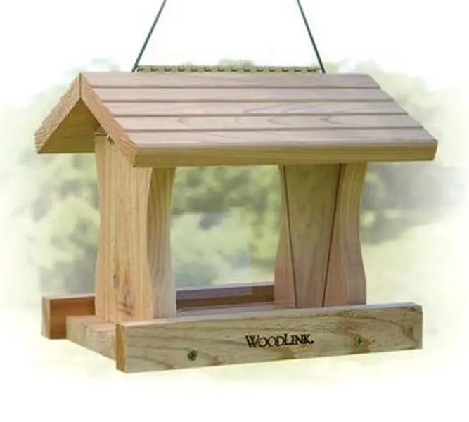 212 MAIN 11 in. Deluxe Large Cedar Wood Bird Feeder House, Open-Top Hanging Wild Bird Feeding Tool, Wild Bird Feeder