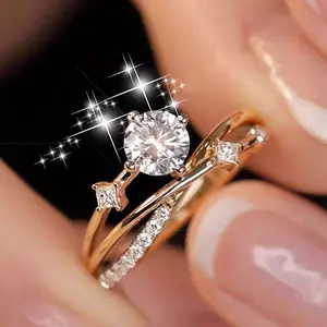 S925 Sterling Silver Fashion Cubic Zirconia Sparkling Starry Sphere Ring – Shiny Everyday Ring for Women, Perfect Gift for Wedding/Anniversary/Mother's Day