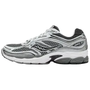 Saucony ProGrid Omni 9 'Grey Silver' Men's Stability Running Shoe with Laces All Seasons Cushioned Supportive Breathable Mesh