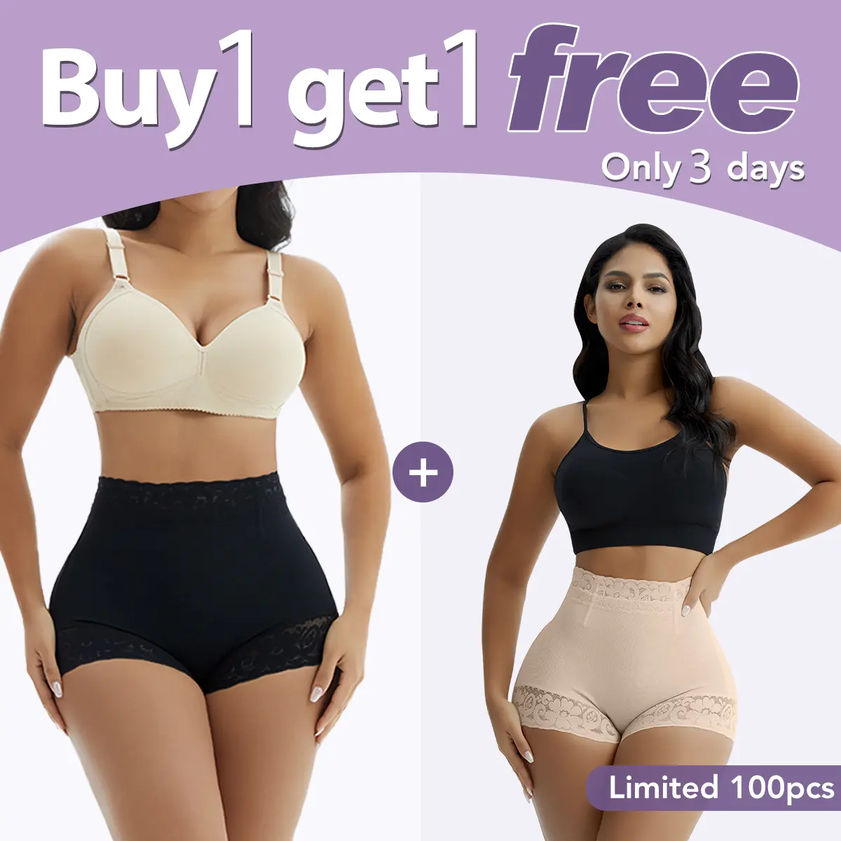 GQF Women's Slip-Under Lace Boyshorts, Ultra-Thin Seamless Tummy Control Panty, Anti-Chafing Short Shapewear, Shaping Body Shaper Boyshorts & Boxers, Seamless Tummy Control Boyshorts & Boxers, Anti-Peek Boyshorts & Boxers