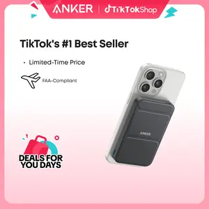 【Magnetic Power Bank】Anker 5,000mAh Magnetic Power Bank, Wireless Portable Charger with Foldable Stand & Side USB-C Port, Battery Pack for iPhone 17/16/15/14/13#DealsForYouDays