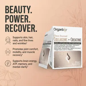 Organixx Clean Sourced Collagens + Creatine | Collagen Peptides for Skin, Hair, Joints and Strength Support, Clean Sourced Formula