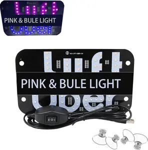 Led Light Signs for Car, Taxi Sign Light Windshield, Have Button to Switch Colors, with 4 Suction Cups, Window Flashing Logo, Windshield, for Cars and Taxis (Blue+Pink)