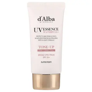 d'Alba UV Essence Waterfull+ Sunscreen, Tone-Up Pink Correcting, SPF 50+, 1.69 fl oz (50 ml)