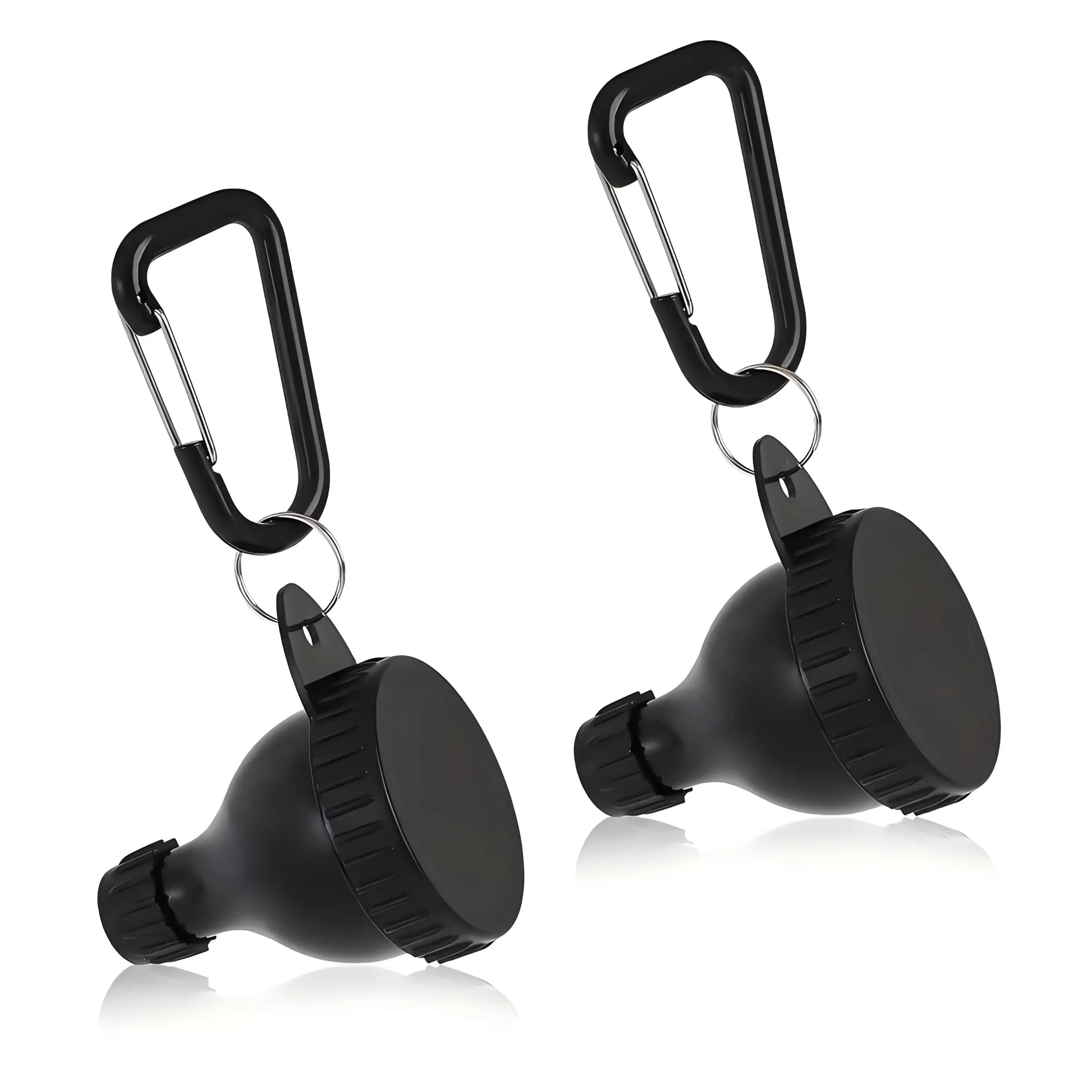 Portable Protein Powder Container Set, Plastic Canister Jar, Portable Food Storage, 2 Pieces with Mini Funnel, Keychain and Carabiner, 50ML Each, Ideal for Gym, Camping, Hiking