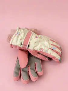 Women's Thick Padding Winter Ski Gloves, Touchscreen-Enabled, Fleece-Lined, Warm, Cold-Proof, Windproof, Waterproof, Trendy Cozy Fashion Gloves for Outdoor Sports, Motorcycle Riding